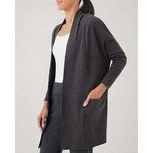 PACT Organic Airplane Wrap Cardigan Charcoal XS/S